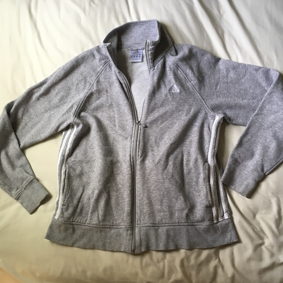 adidas Tops - Grey Adidas Zip Up Sweatshirt
